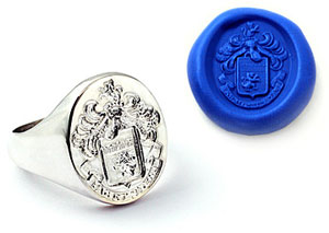 Hand Engraved Family Crest Ring